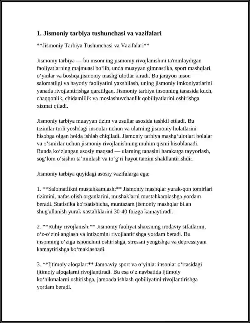 Jismoniy Tarbiya Tushunchasi va Vazifalari 3