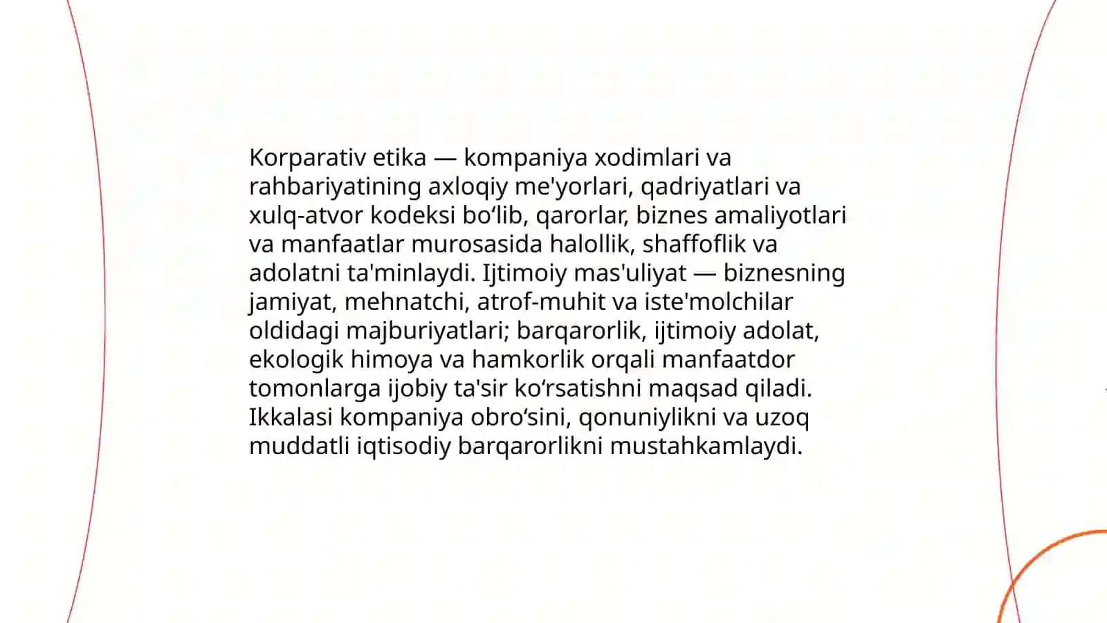 Korparativ etika va ijtimoiy masuliyatning ta'rifi 3
