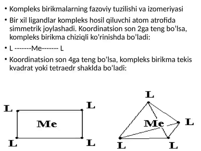 Kompleks birikmalarning izomeriyasi 3