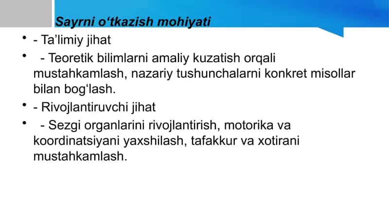 Sayirni ótkazish mohiyati va ularning turlari. 3