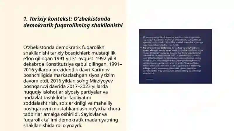O'zbekistonda demokirativli fuqarolik asoslanishi va shakilqnishi 3