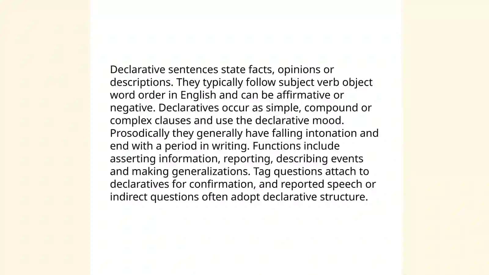 Typology of sentences 3