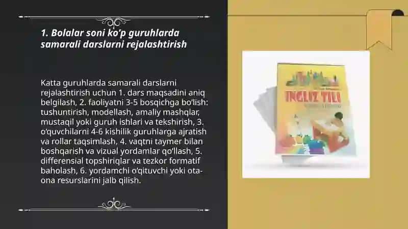 Bolalar soni koʼp guruhdarda ingliz tilini oʼrgatish 3