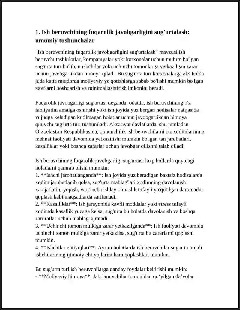 ISH BERUVCHINING FUQAROLIK JAVOBGARLIGINI SUGURTALASH 3