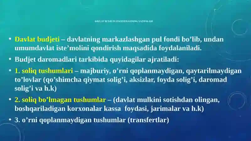 MOLIYA KREDIT TIZIMI STATISTIKASI 3