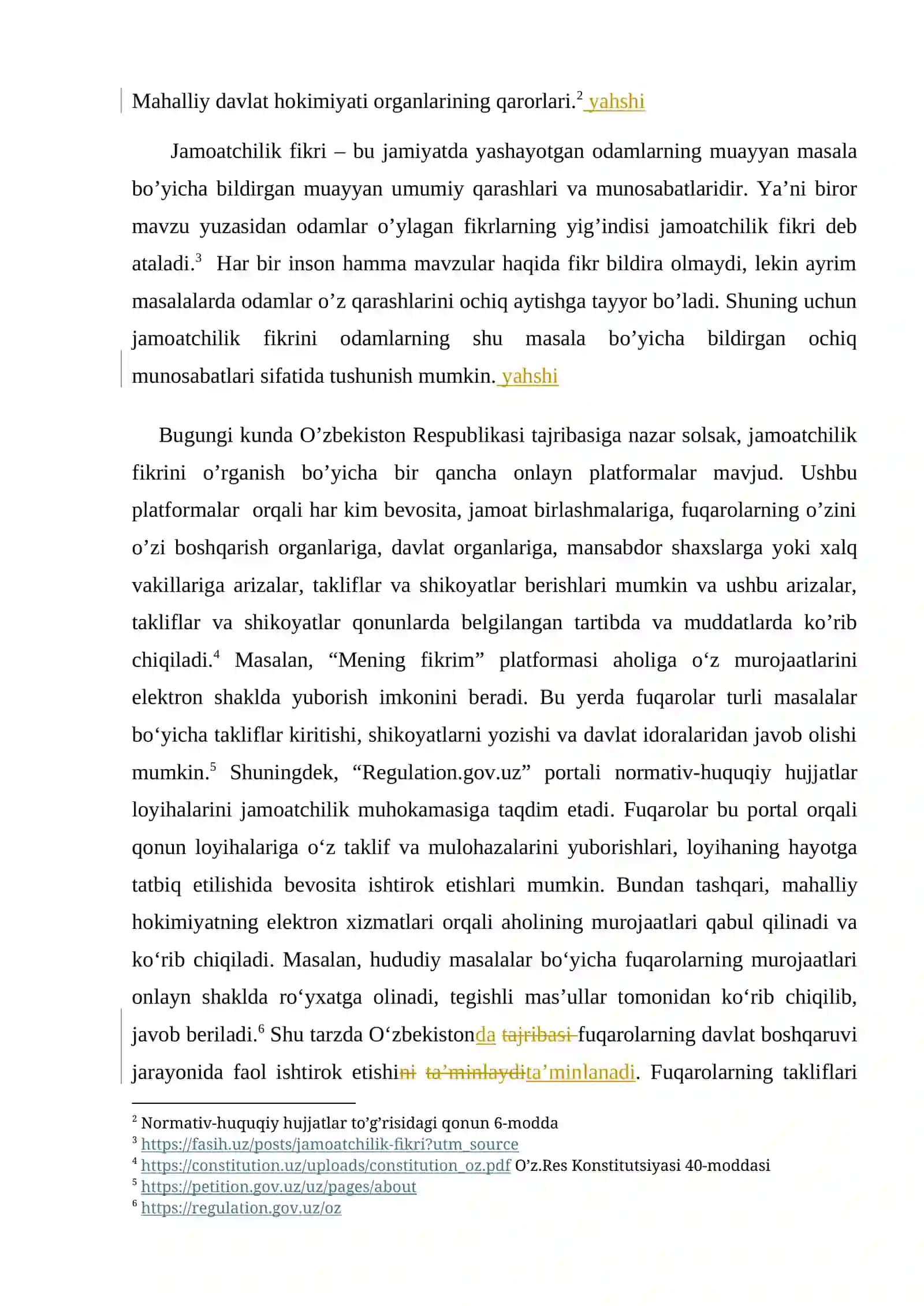 NORMATIV-HUQUQIY HUJJATLARNI QABUL QILISH JARAYONIDA JAMOATCHILIK FIKRINI INOBATGA OLISH MEXANIZIMLARI 3