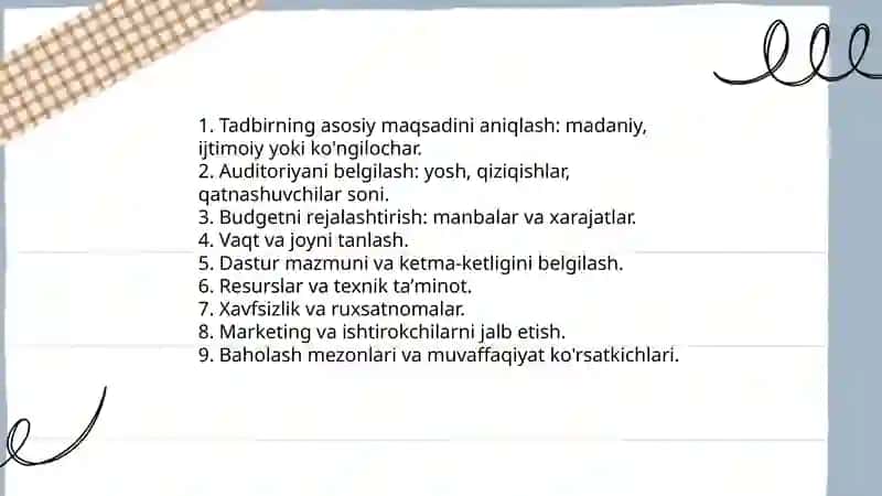 Bayram tadbirlarini tashkil etish usullari 3