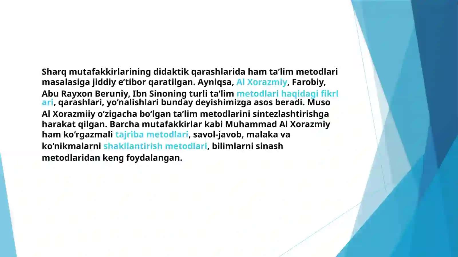 Sarvinozning umumiy pedagogika fanidan mustaqilishi Sharq mutafakkirlari ta’lim metodlari haqida 3