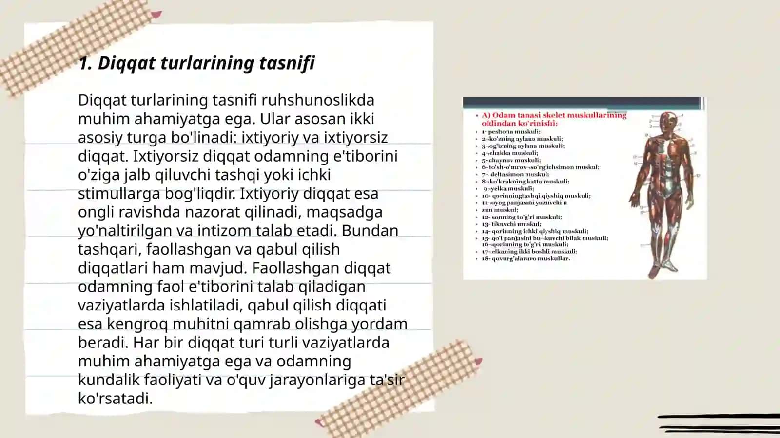 Diqqat turlari va uning xususiyatlari 3