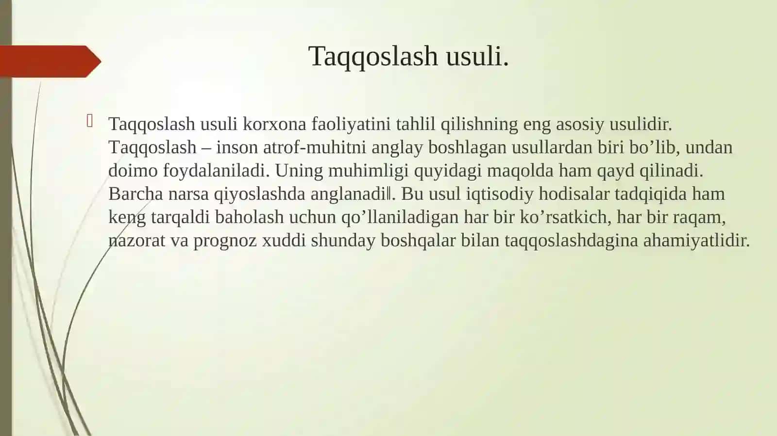 IQTISODIY TAHLIL VA AUDIT FANIDAN MUSTAQIL ISH: IQTISODIY TAHLILNING MAXSUS USULLARI 3