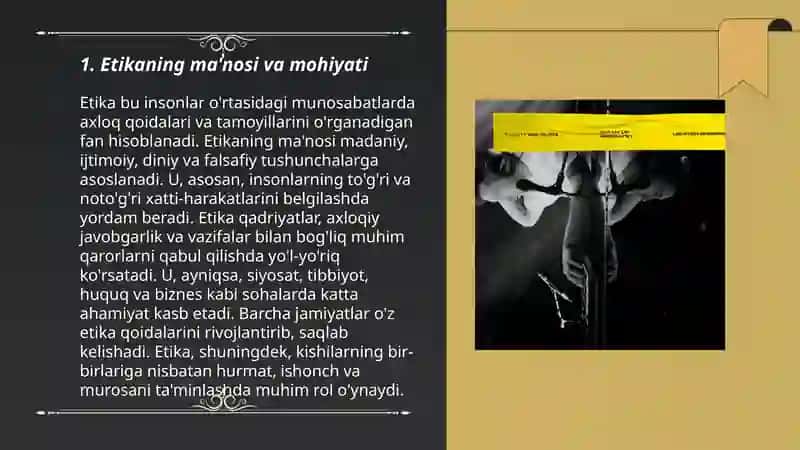 Etika fanining predmeti, mohiyati va tuzilmasi 3