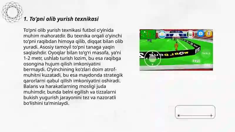 Sport o'yinlari. Futbol oʻyini texnikasini oʻrgatish 3