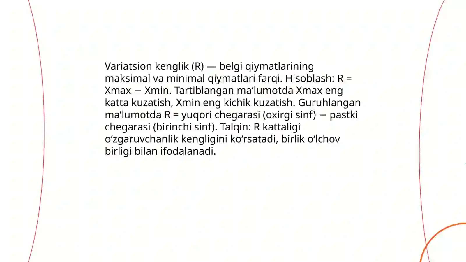 Variatsiya ko’rsatkichlari 3