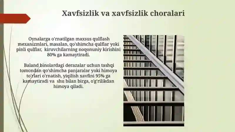 Derazalar va ularning konstruktiv yechimlari 3
