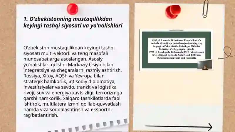 Ozbekistonning xalqaro aloqalari va jahon hamjamiyatidagi orni 3