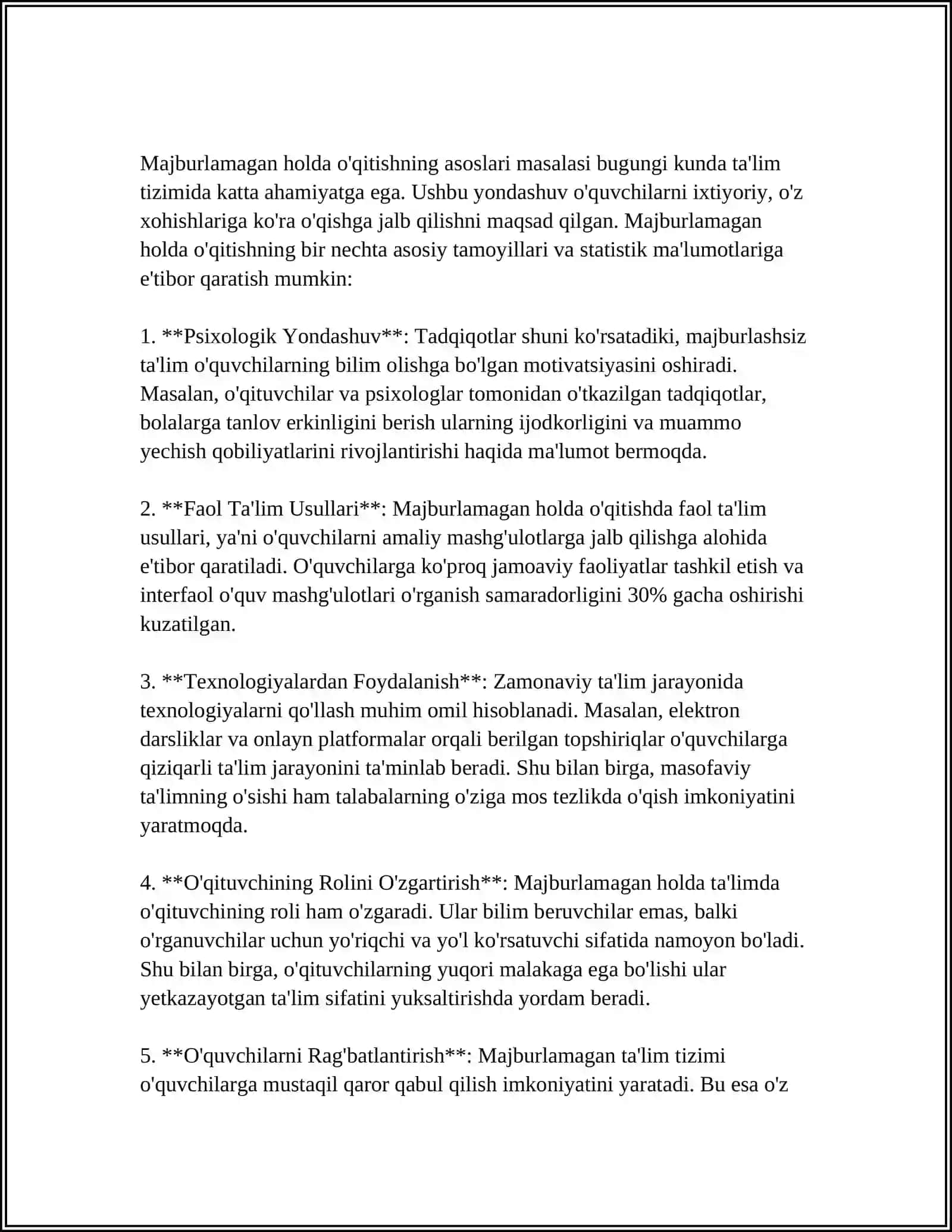 MAJBURLAMAGAN HOLDA O'QITISH 3