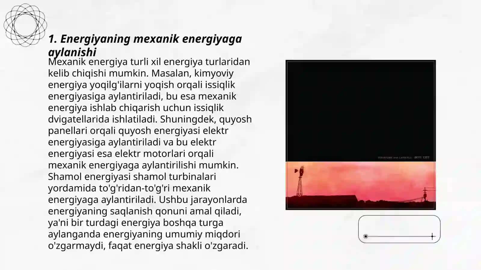 Energiyaning bir turdan boshqa turga aylanishi 3