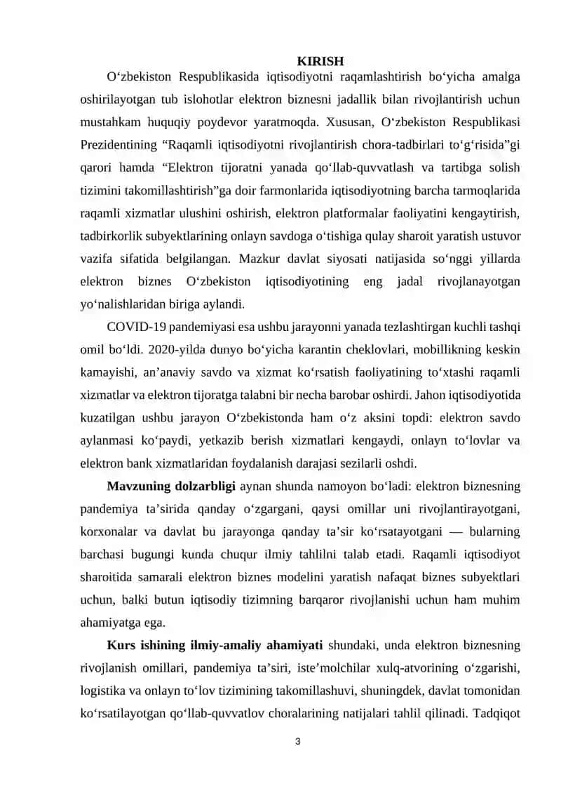 Elektron biznesni rivojlantirish omillari kovid-19 pandemiyasining ta'siri 3