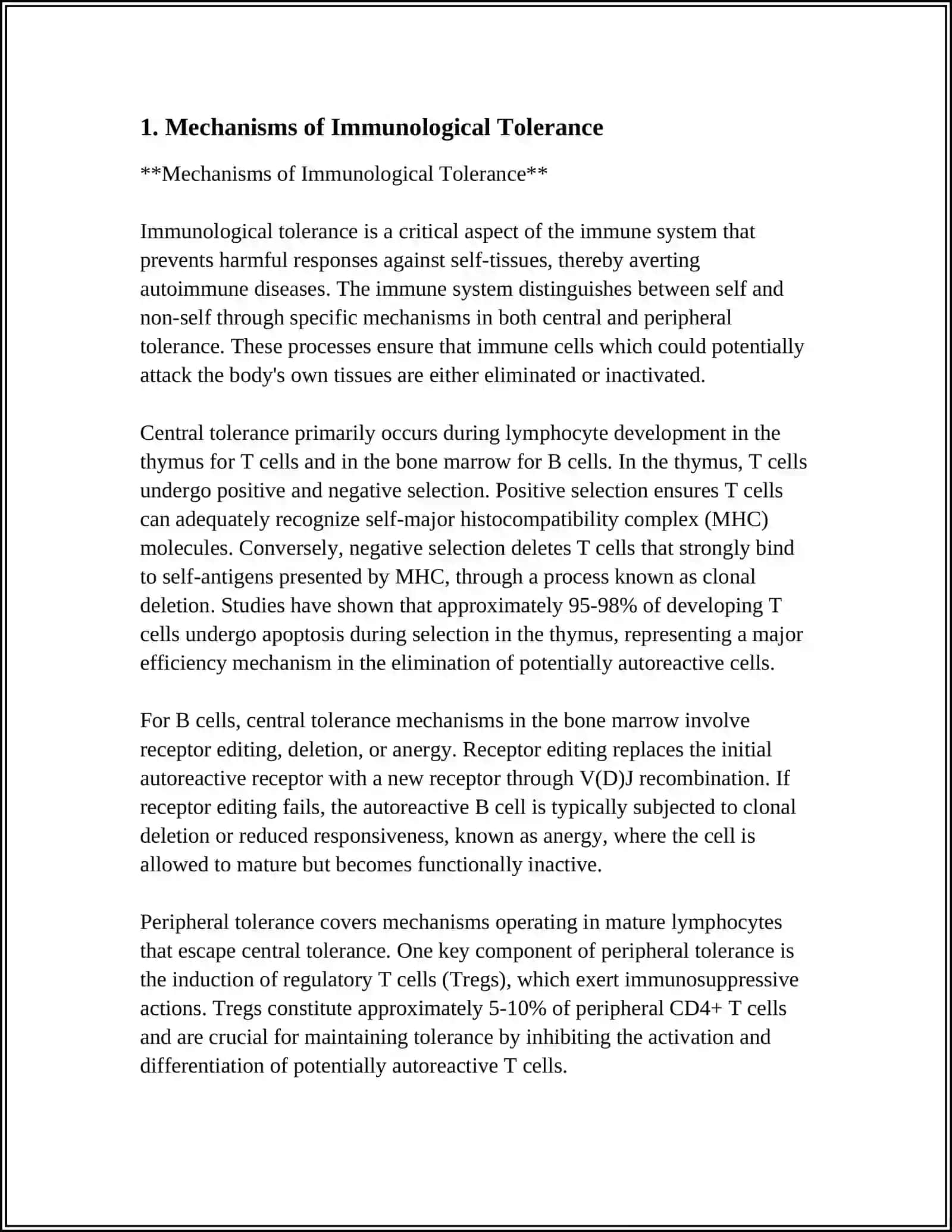 Mechanisms of Immunological Tolerance 3