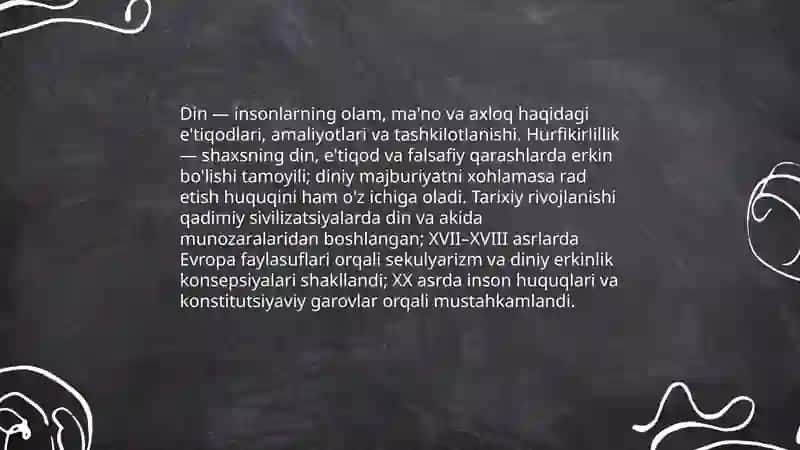 Din va hurfikirlillik 3