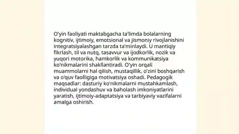 Tarbiyachisining o'yin faoliyatiga rahbarlik qilishi 3