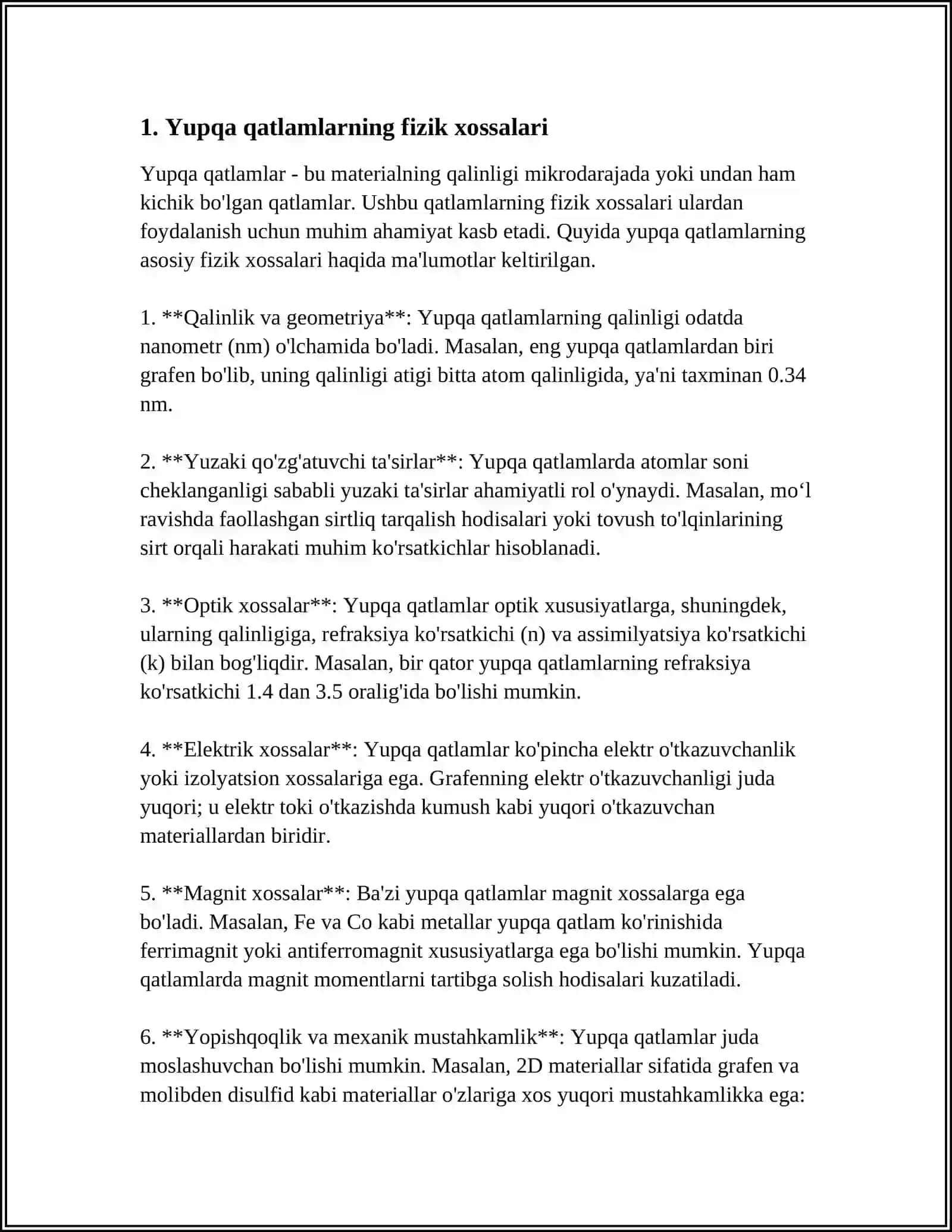 YUPQA QATLAMLARNING TUZILISHI VA XOSSALARI 3