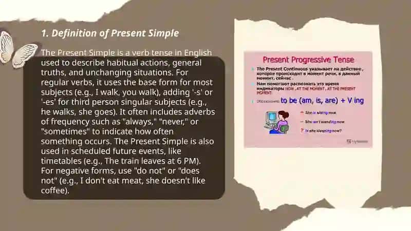 Contrast present simple and presen continuous 3