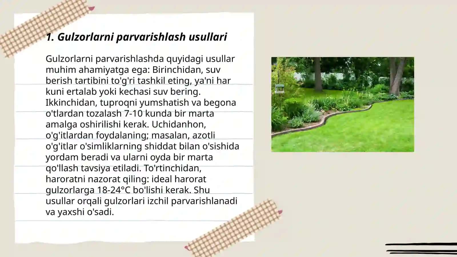 Gulzorlar va maysazorlar 3