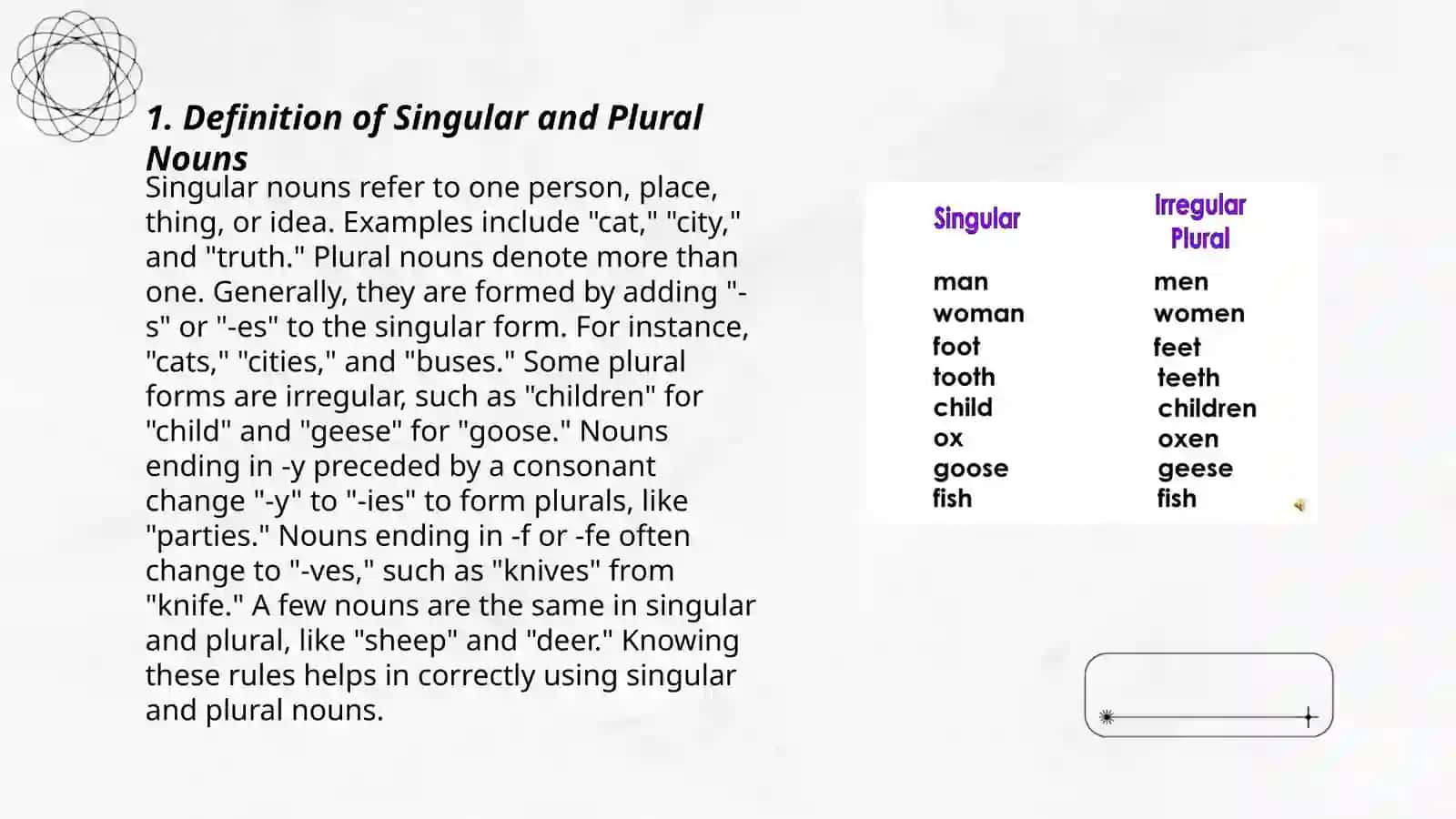 Singular and plural nouns 3