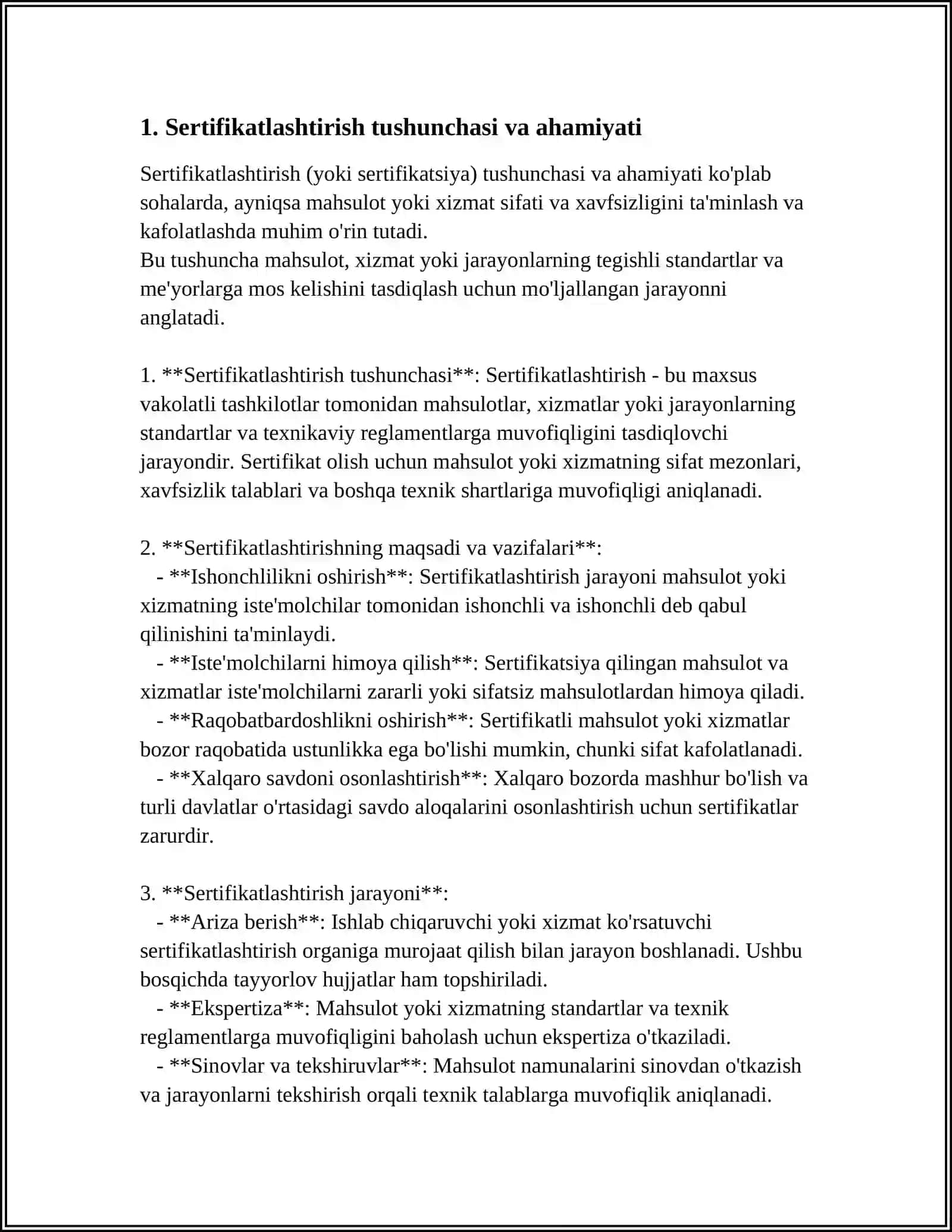 SERTIFKATLASHTIRISH VA UNING HUQUQIY-MEʼYORIY TAʼMINOTI 3