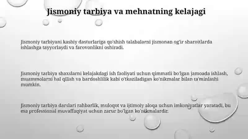 Professional ta'limda jismoniy tarbiya darslari 3