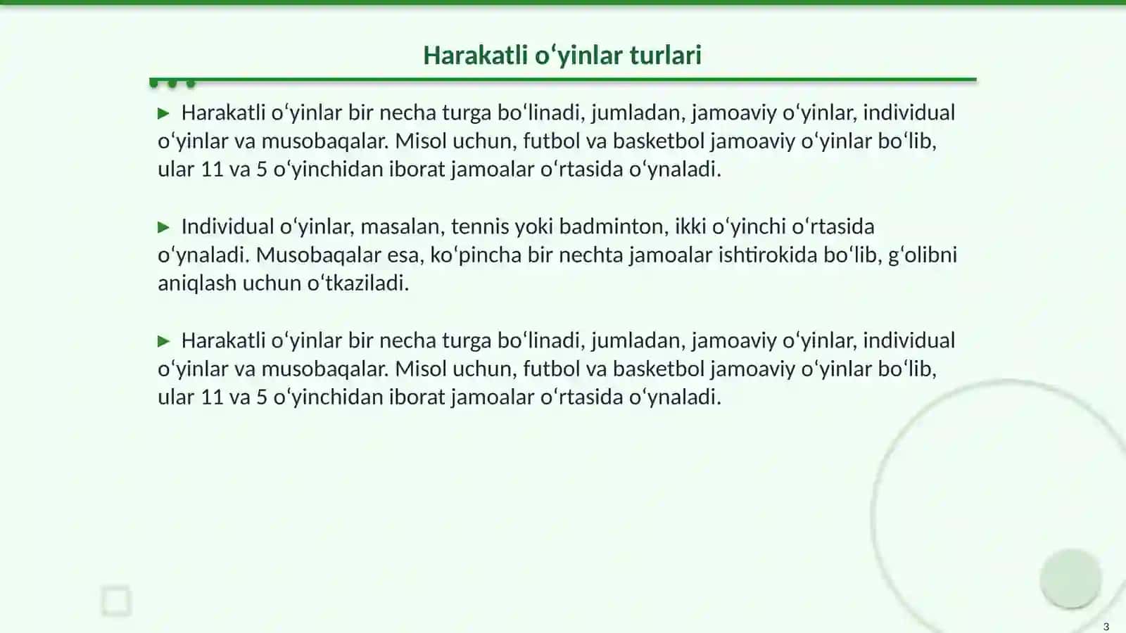 Harakatli o‘yinlarni tashkil etish va o‘tkazish 3