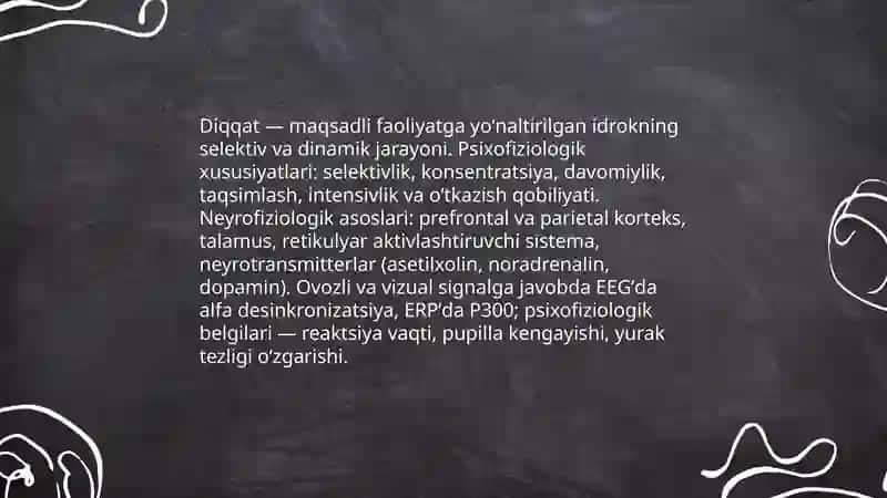 Diqqat haqida tushuncha va uning nerv-fiziologik asoslari 3