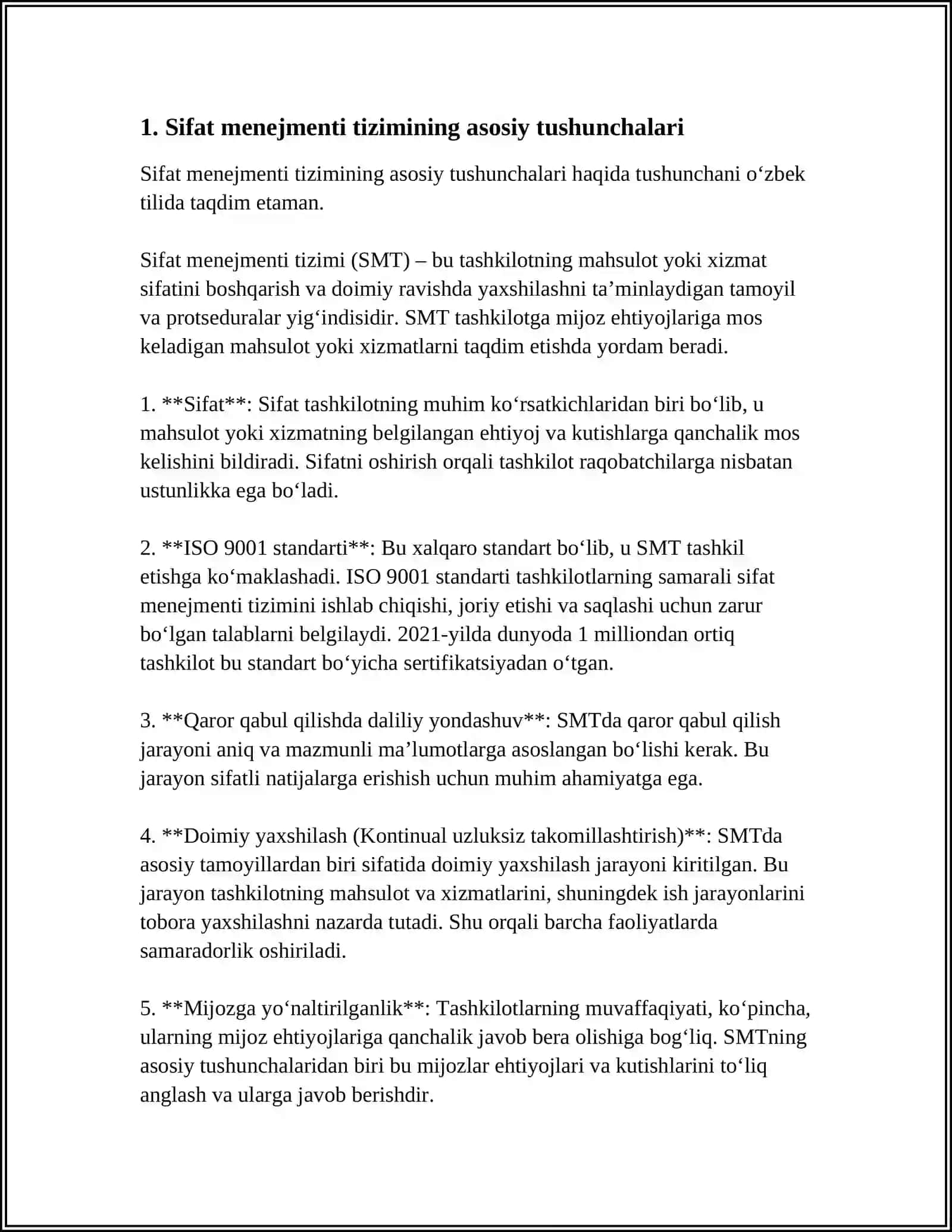 SIFAT MENEJMENTI TIZIMINING RIVOJLANISH BOSQICHLARI 3