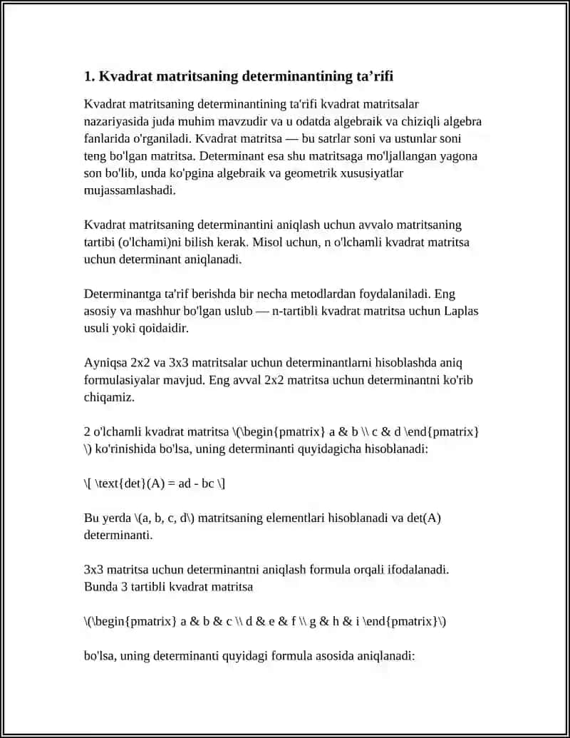 KVADRAT MATRITSALARNING DETERMINANTLARI 3