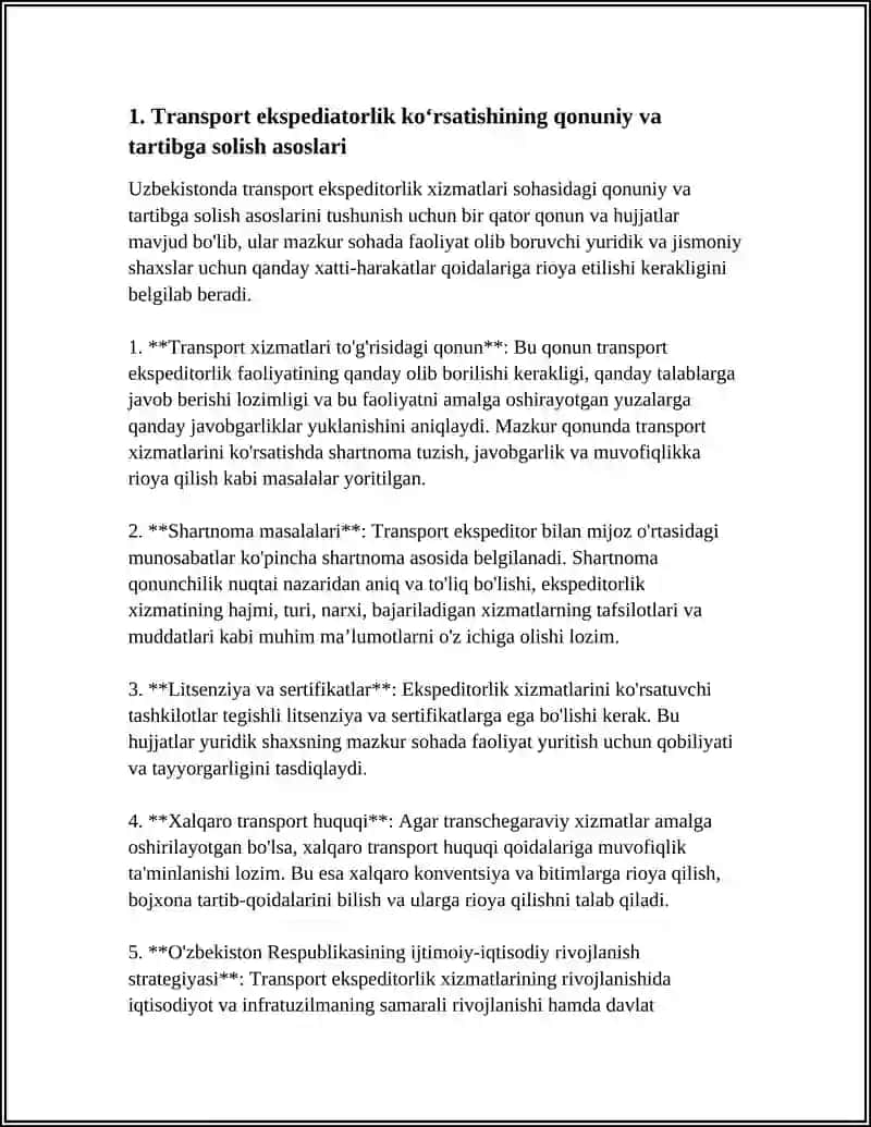 TRANSPORT EKSPEDIATORLIK KÒRSATISHNING TASHKILIY VA TEXNIK TAMINOTI 3