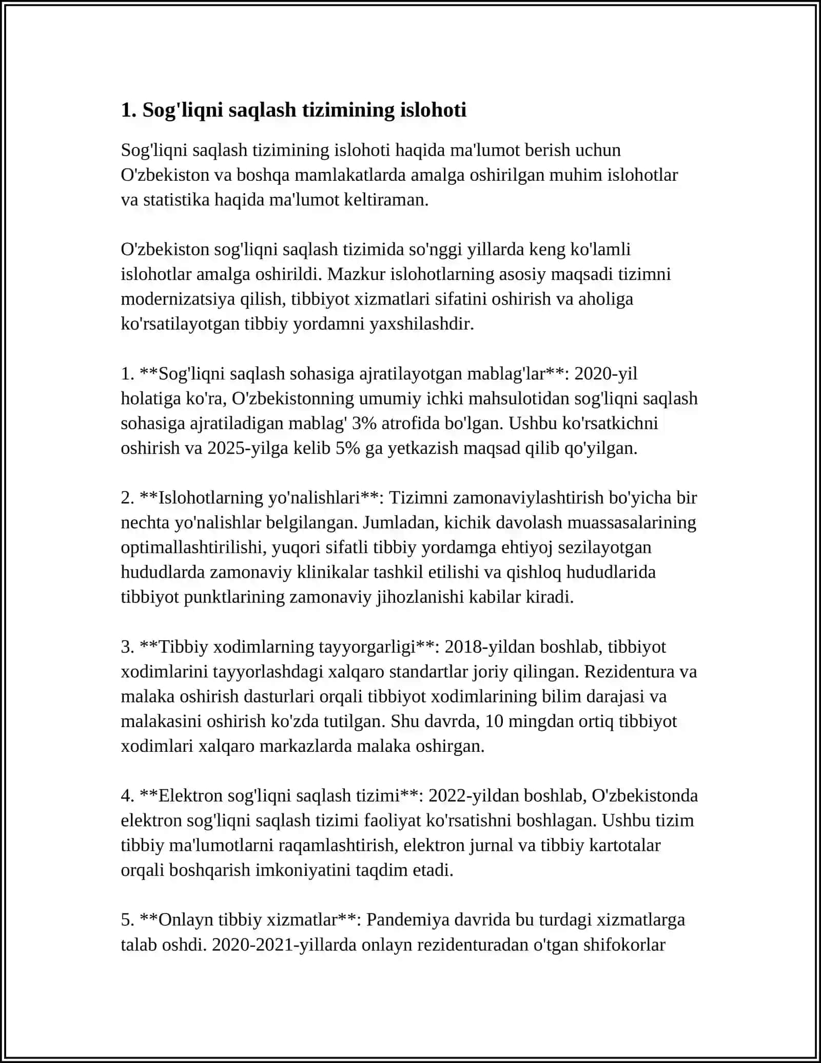 O'ZBEKISTON SOG'LIQNI SAQLASH VAZIRLIGI 3