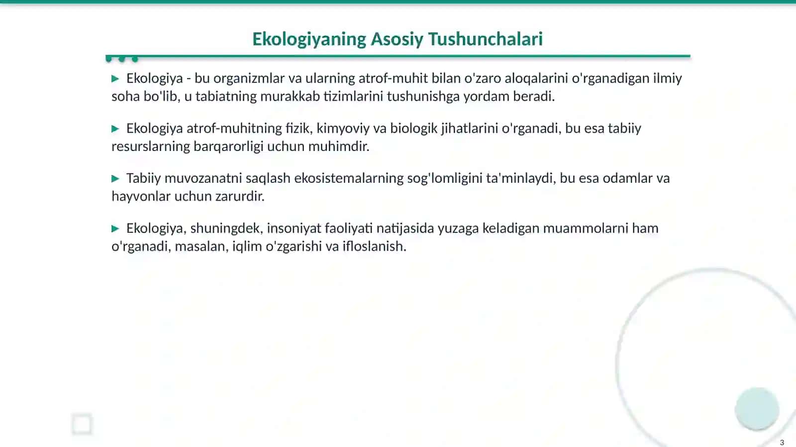 Ekologiya: Tabiat va Inson o'rtasidagi Munosabatlar 3