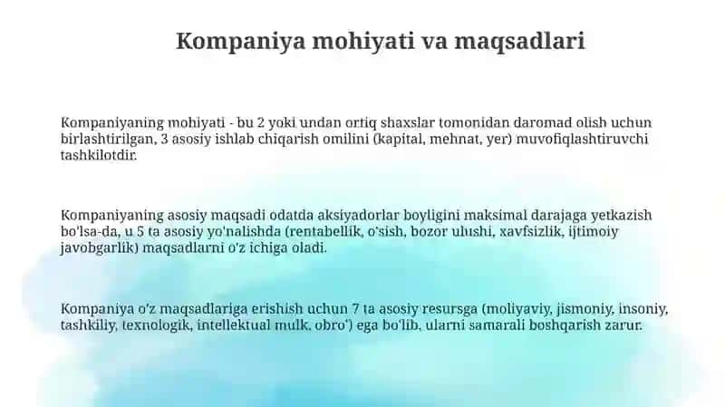 Firma va ularning tashkiliy - iqtisodiy asoslari 3