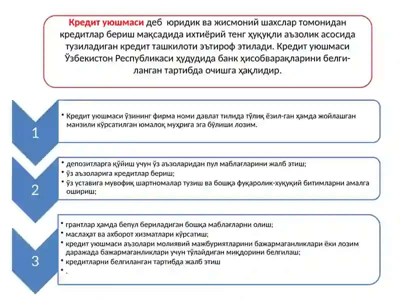 Нобанк кредит ташкилотлари ва уларнинг турлари 3