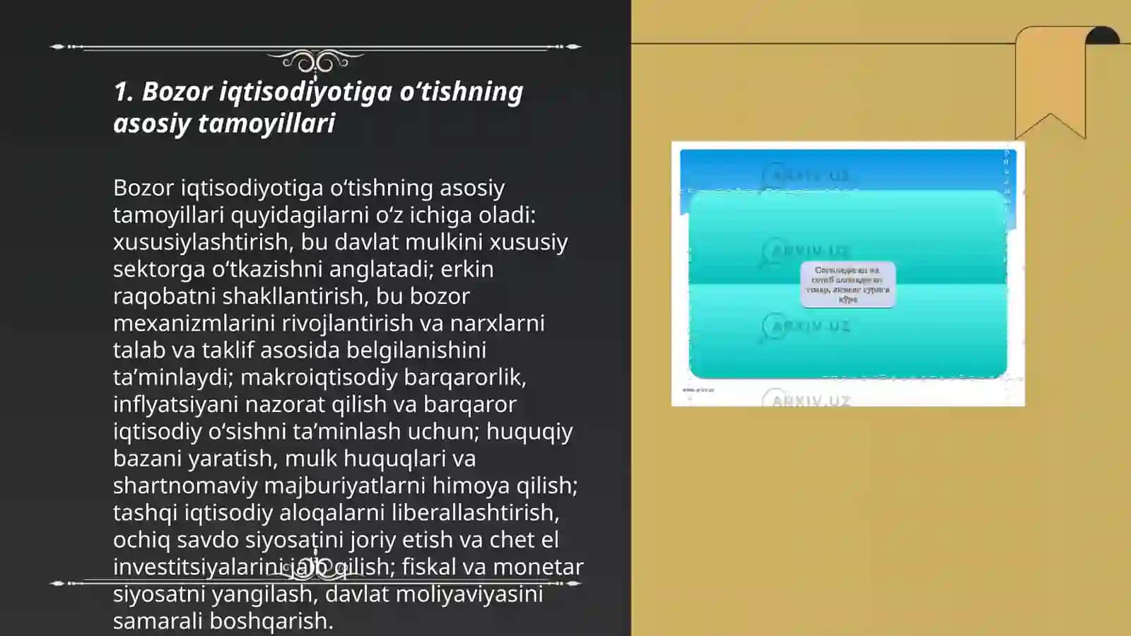 Bozor iqtisodiyotiga oʻtish davri va unda Oʻzbekistondagi xususiyatlari 3