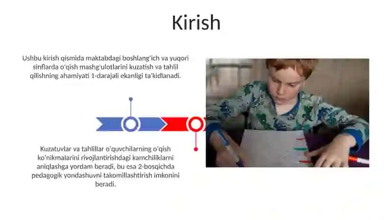 Bolalar maktabida o‘qish darslarini kuzatish 3