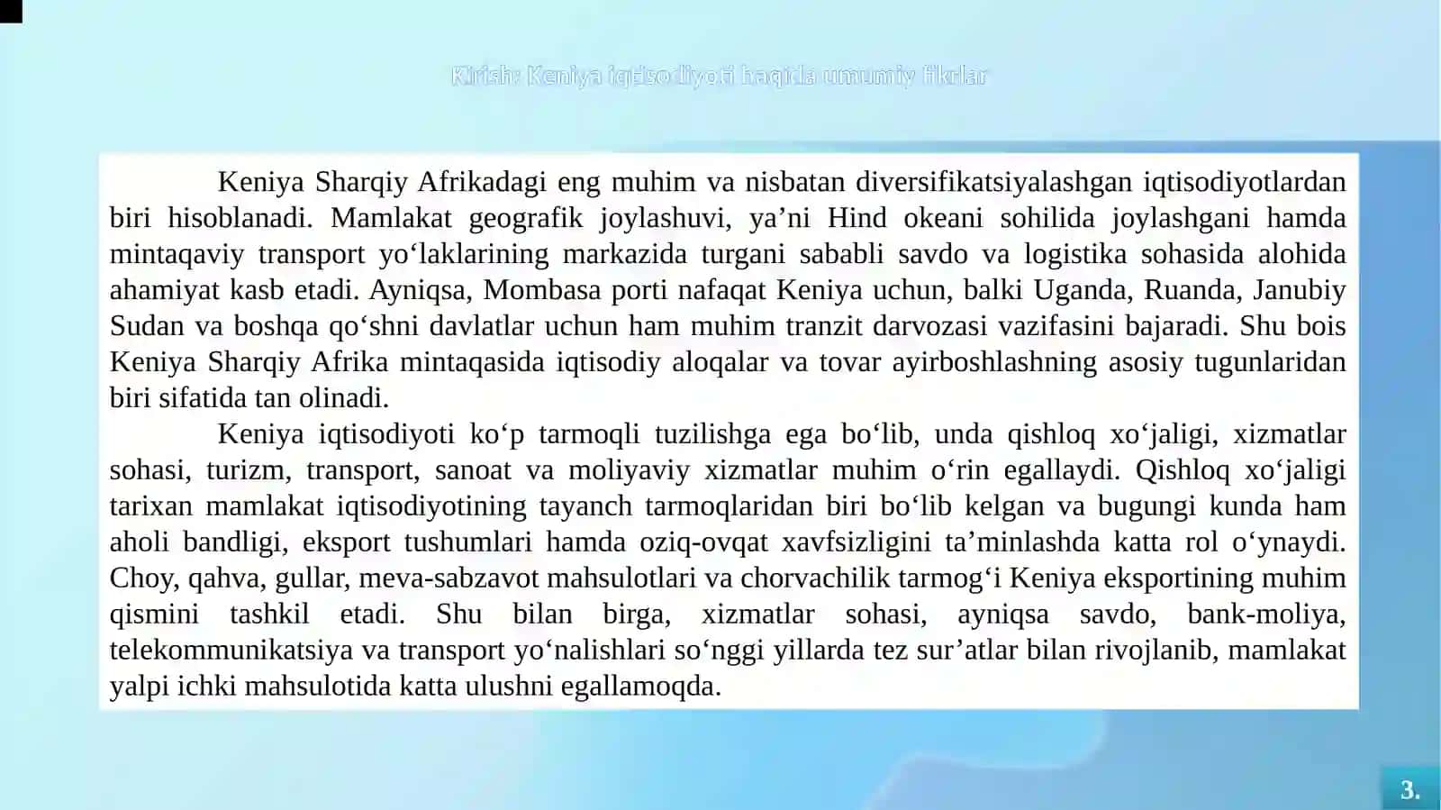 Keniya iqtisodiyoti 3