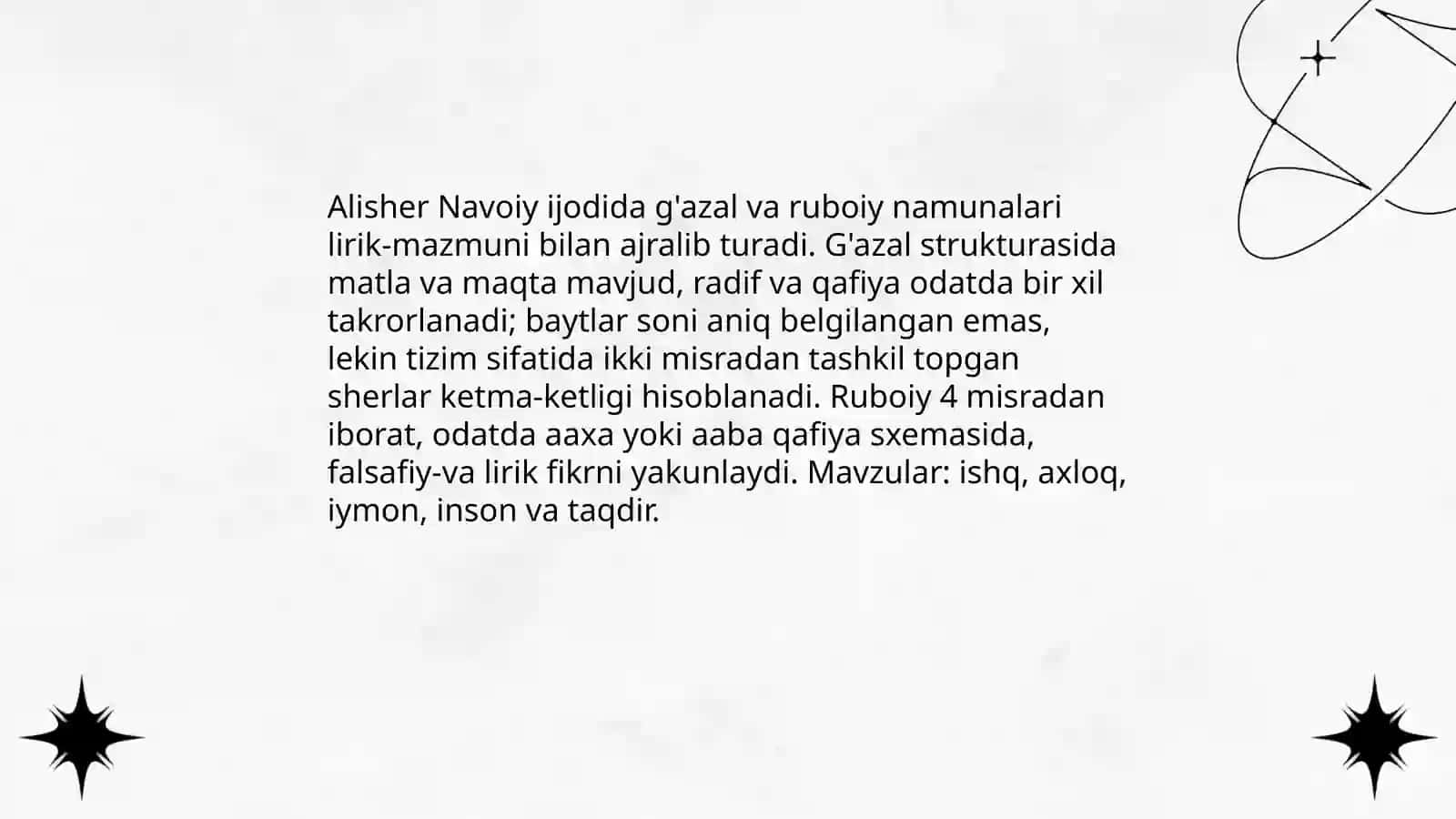 Alisher Navoiy g'azal va ruboiy namunalar 3