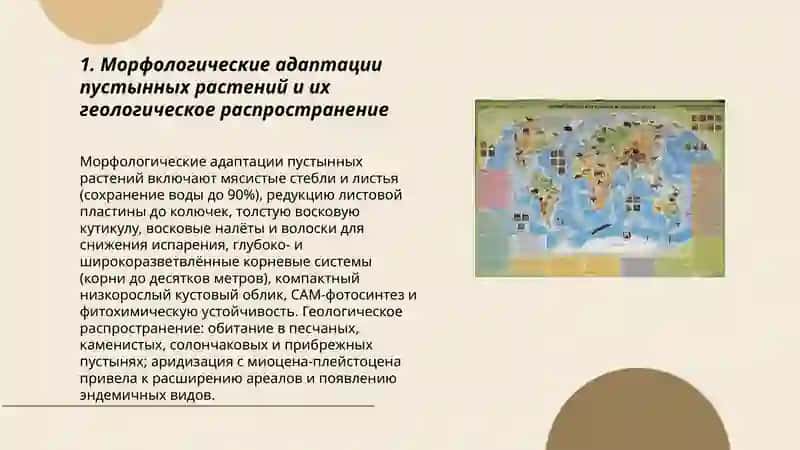 Анализ пустынных растений и животных и их геологическое распространение 3