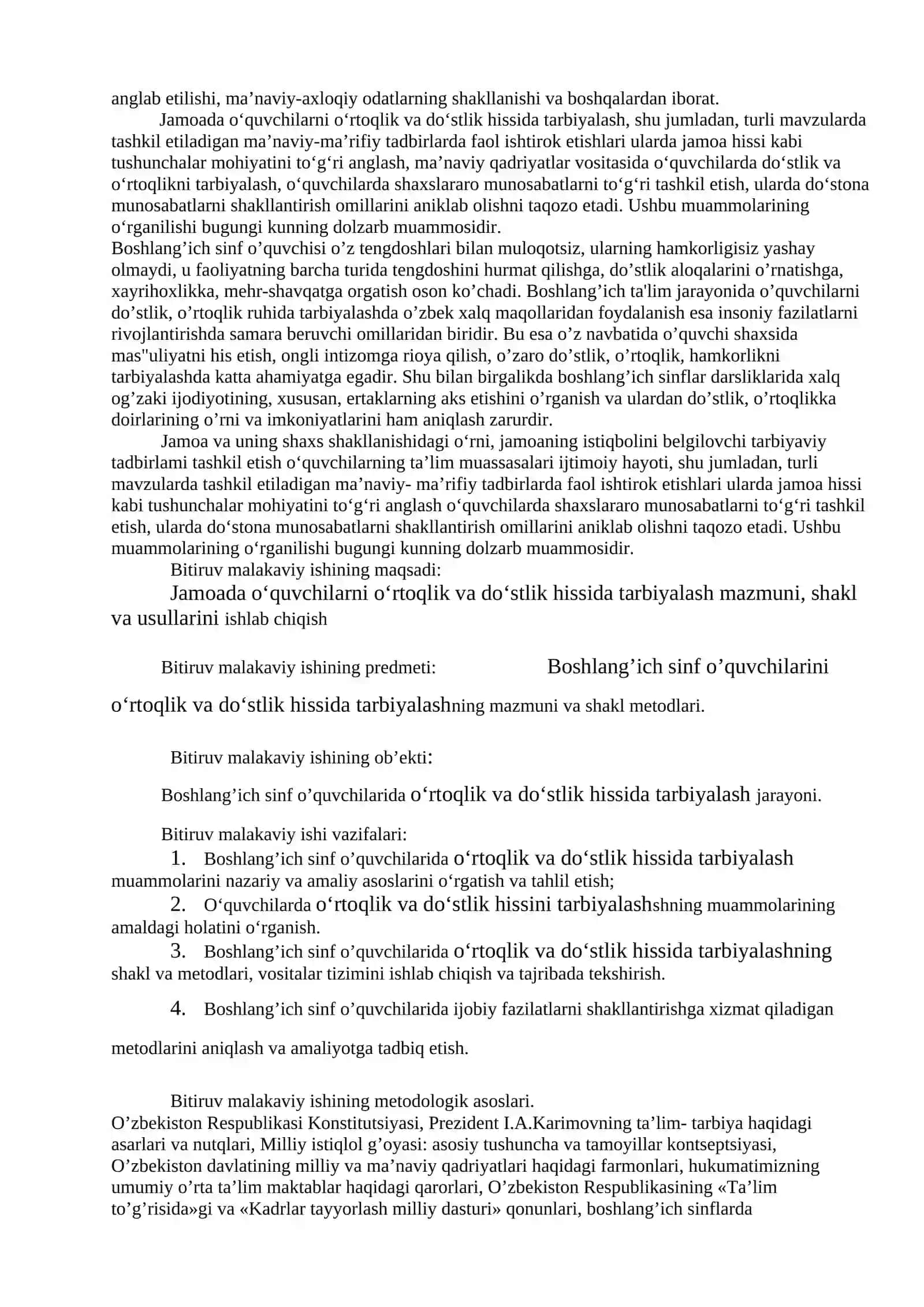 Boshlang‘ich sinf o‘quvchilarni o‘rtoqlik va do‘stlik hissidatarbiyalash shakl va usullari 3