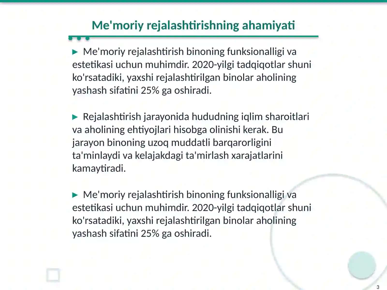 Turar joy binolarini loyihalashda qoyiladigon umumiy talablar 3