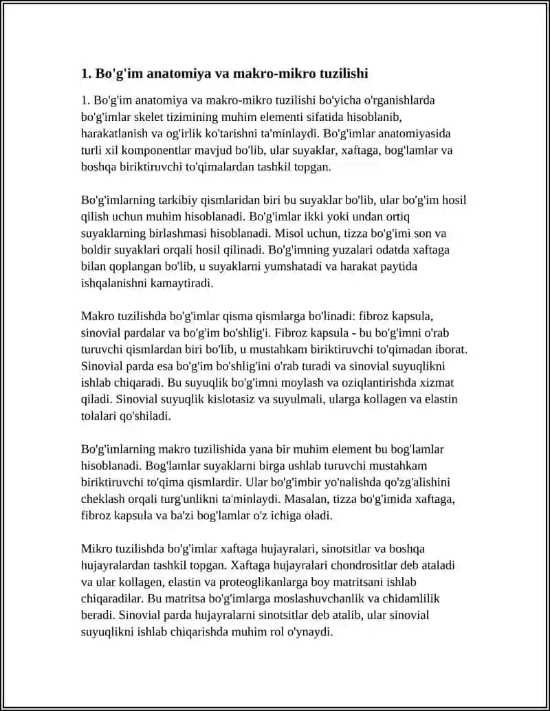BO‘G‘IMLARNING BIOMEXANIKASI 1-KURS 3