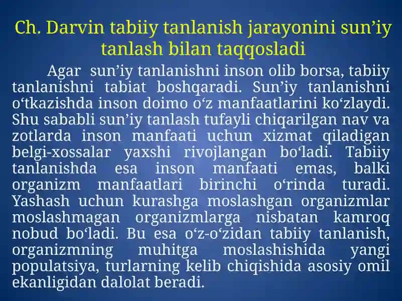 TABIIY TANLANISH VA UNING TURLARI 3