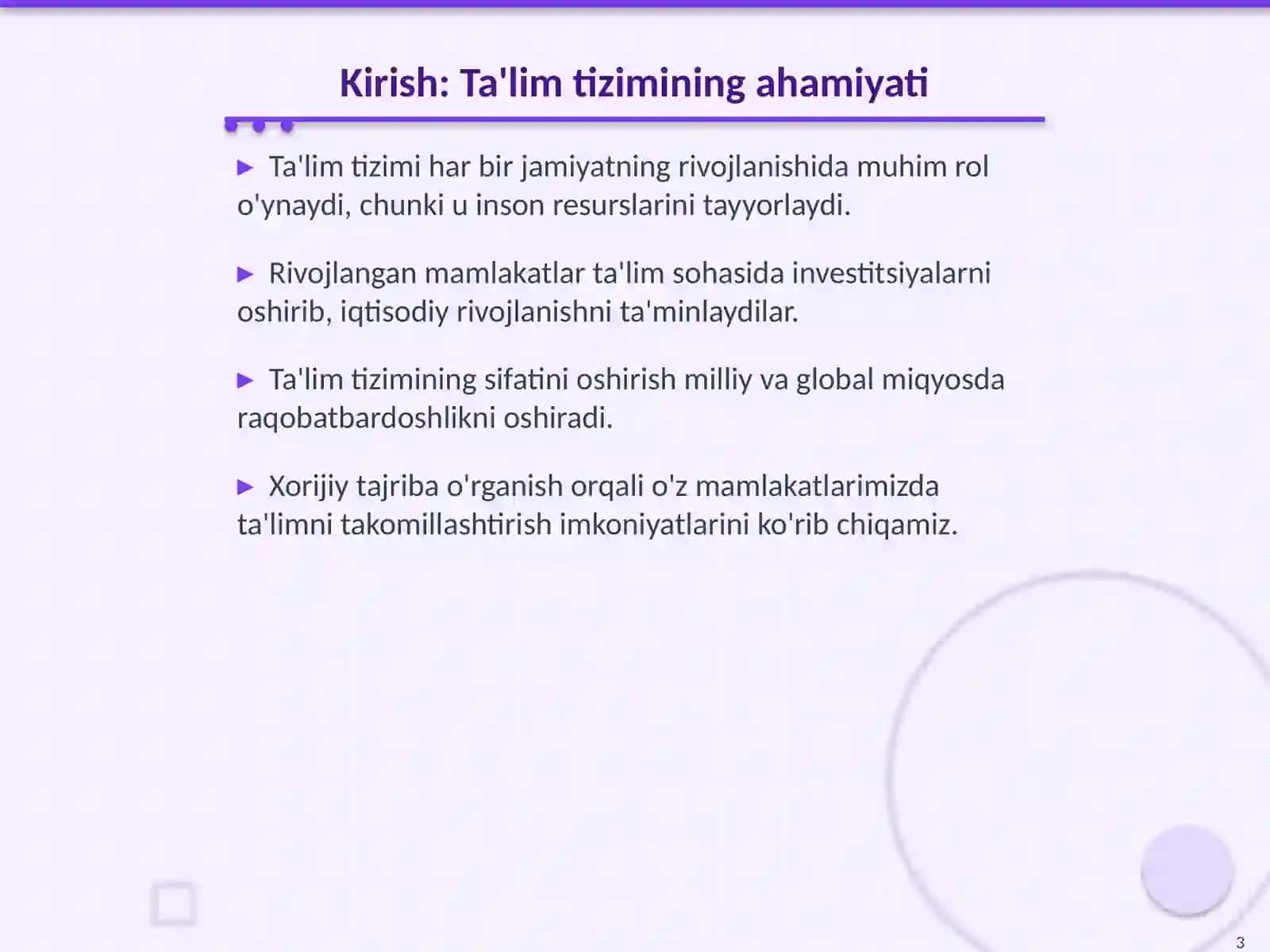 Rivojlangan xorijiy mamlakatlarda ta'lim tizimi 3